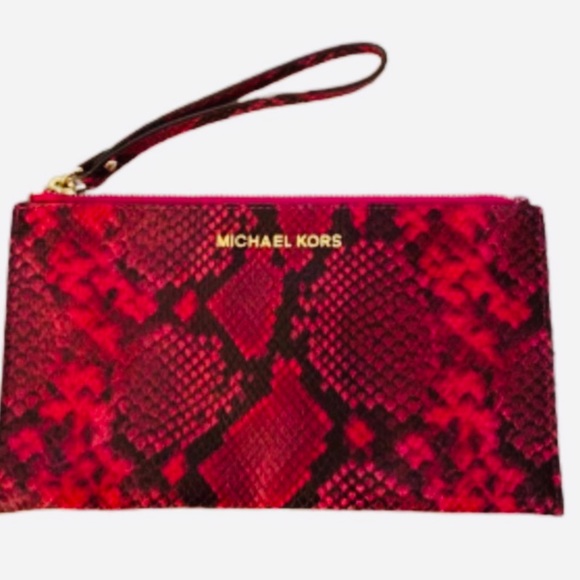 Michael Kors Handbags - New Michael Kors snake  Clutch Wristlet